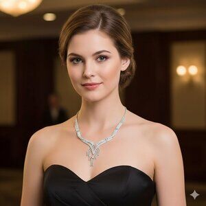 Silver Rhinestone Necklace